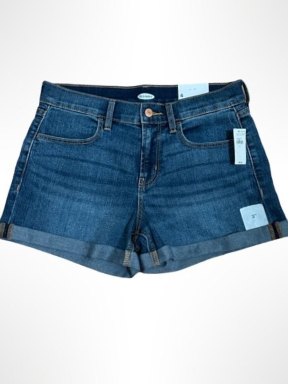 Old Navy Cuffed Denim Shorts Size 4 NWT